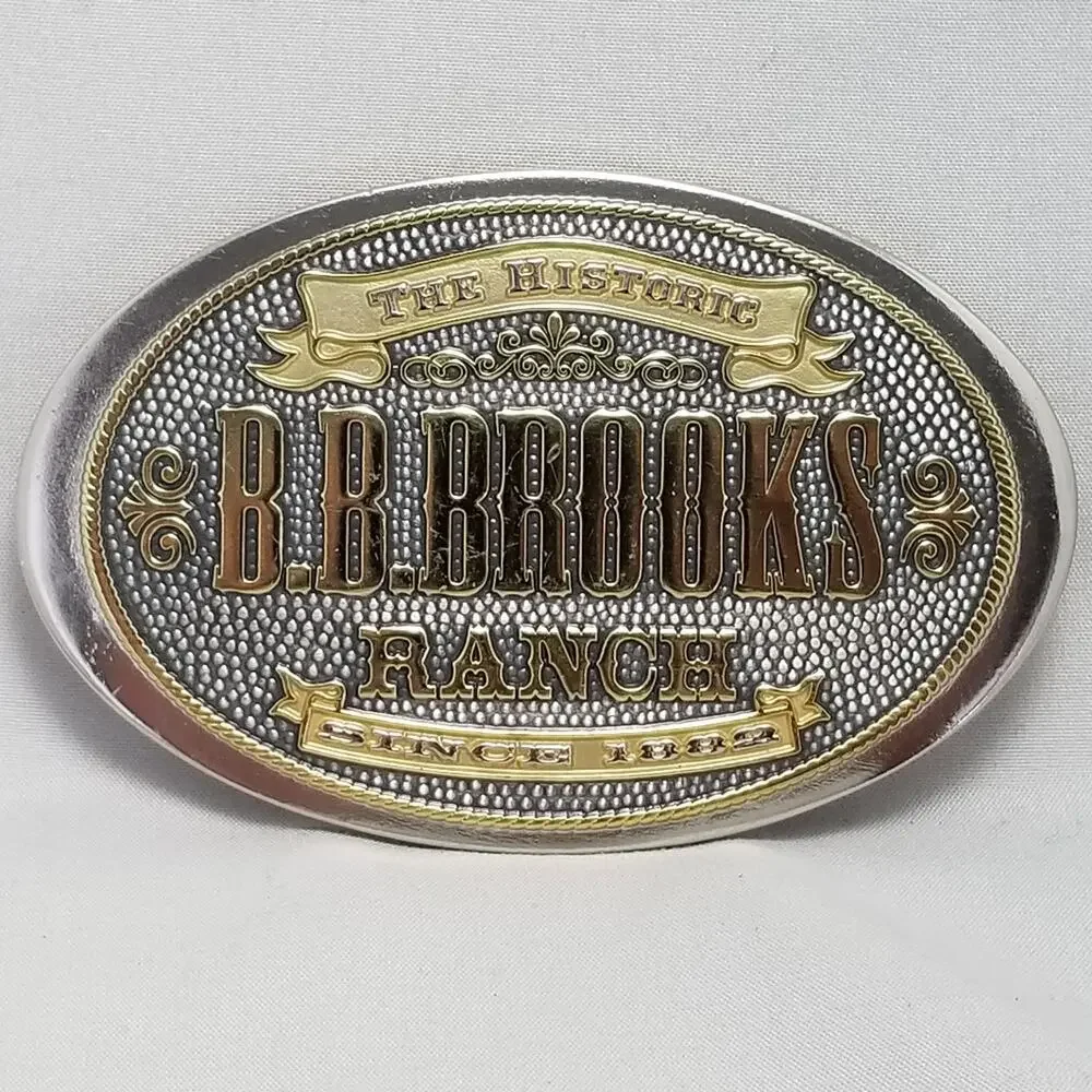 Vintage B.B.‎ Brooks Ranch Belt Buckle The Historic Since 1882 Oval